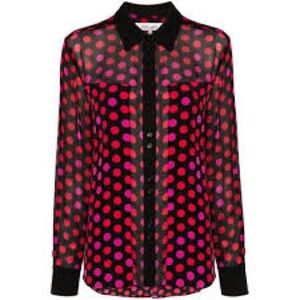 Diane Von Furstenburg Louise Top in Magic Dot Berry
